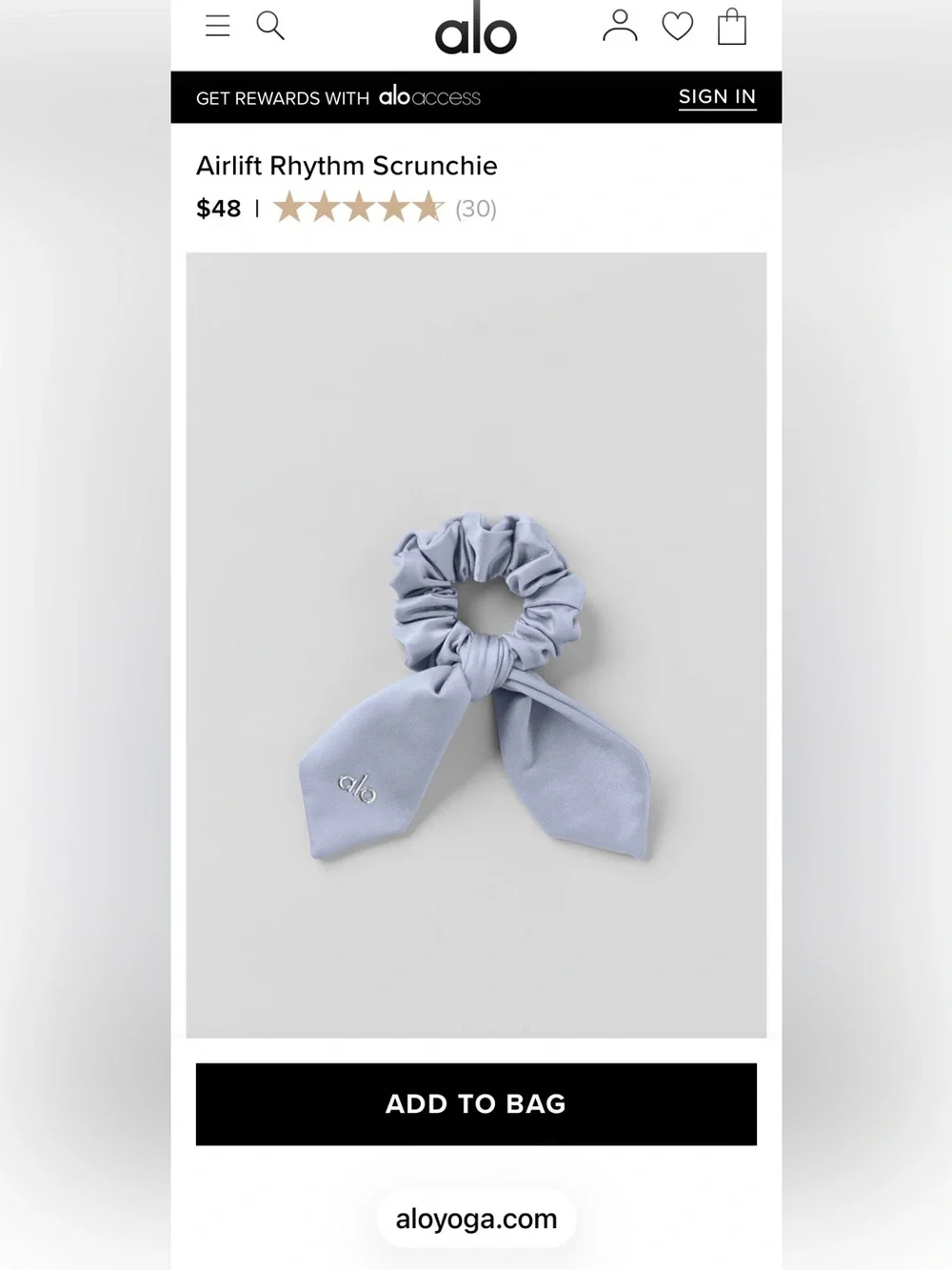 ALO Yoga Winter Frost Scrunchie